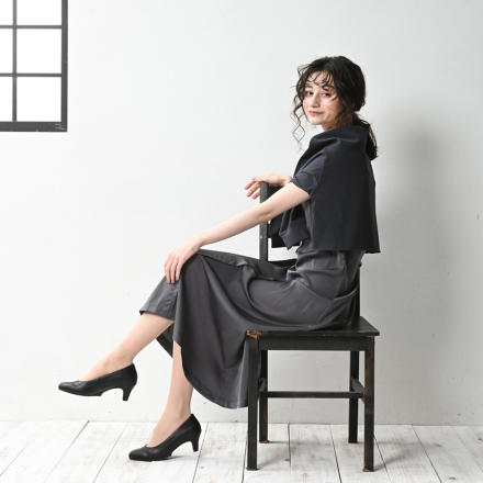 かるソフトラウンドトゥ5センチヒールパンプス | 走りたくなるパンプス