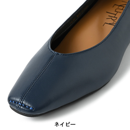 なね様　Offen　フラットパンプス シューズ ネイビー 22.5㎝ 買うファッション - なね様 Offen フラットパンプス シューズ